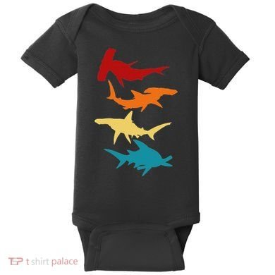 Great 4 Hammerhead Sharks Gift For Divers Baby Bodysuit