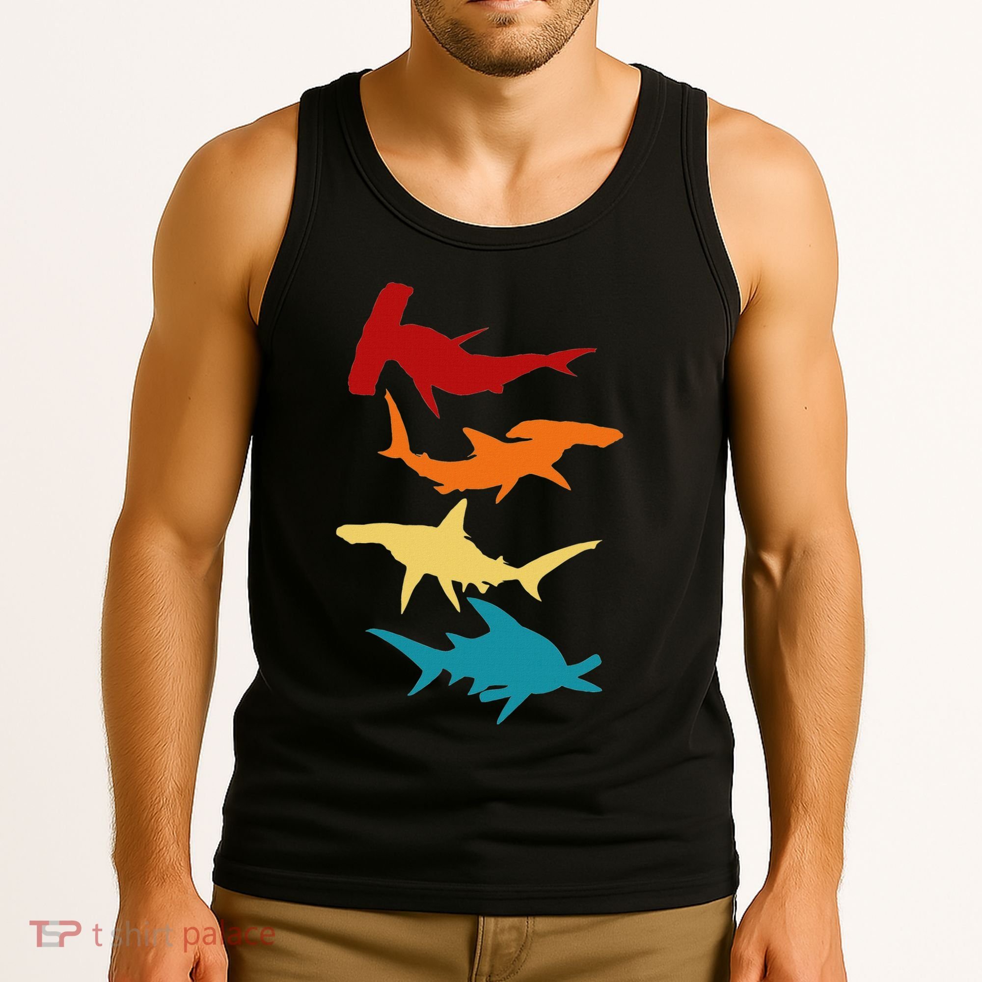 Great 4 Hammerhead Sharks Gift For Divers Tank Top