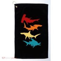 Great 4 Hammerhead Sharks Gift For Divers Golf Towel thumb 0