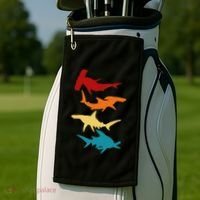 Great 4 Hammerhead Sharks Gift For Divers Golf Towel thumb 2