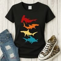 Great 4 Hammerhead Sharks Gift For Divers Women's T-Shirt thumb 3