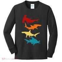 Great 4 Hammerhead Sharks Gift For Divers Kids Long Sleeve Shirt thumb 0