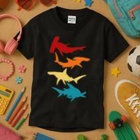 Great 4 Hammerhead Sharks Gift For Divers Kids T-Shirt thumb 3