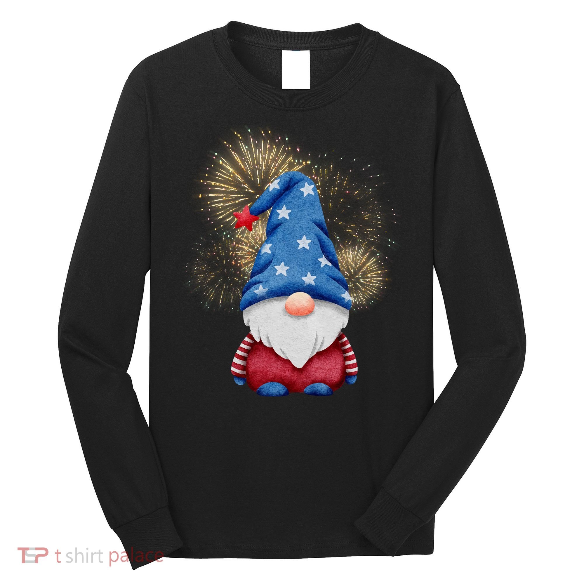 Gnome 4th Of July Firework Long Sleeve Shirt