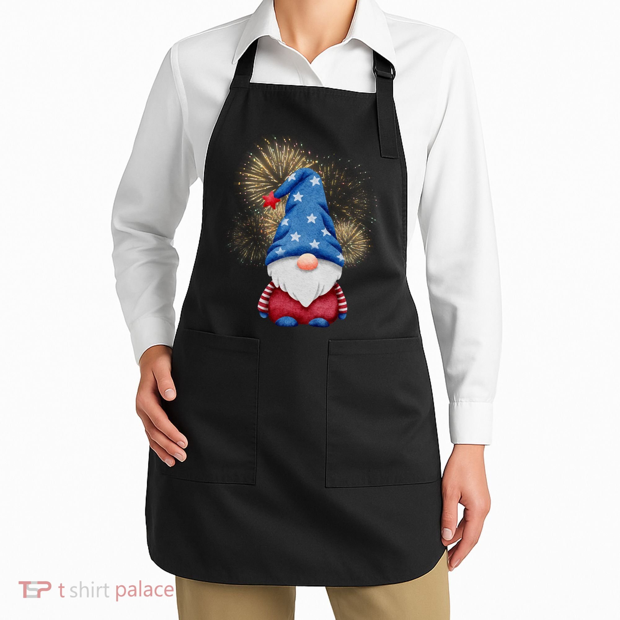 Gnome 4th Of July Firework Apron