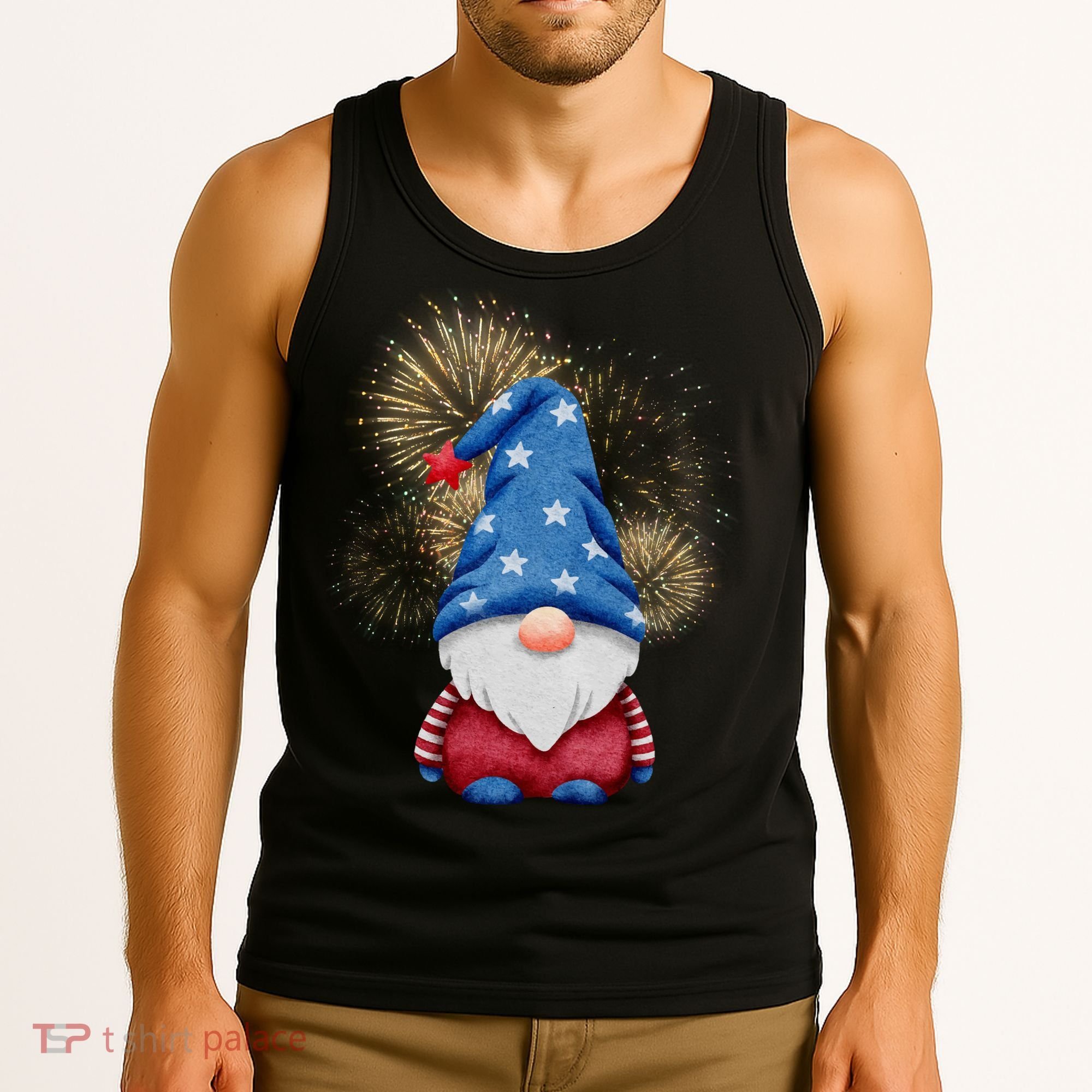 Gnome 4th Of July Firework Tank Top