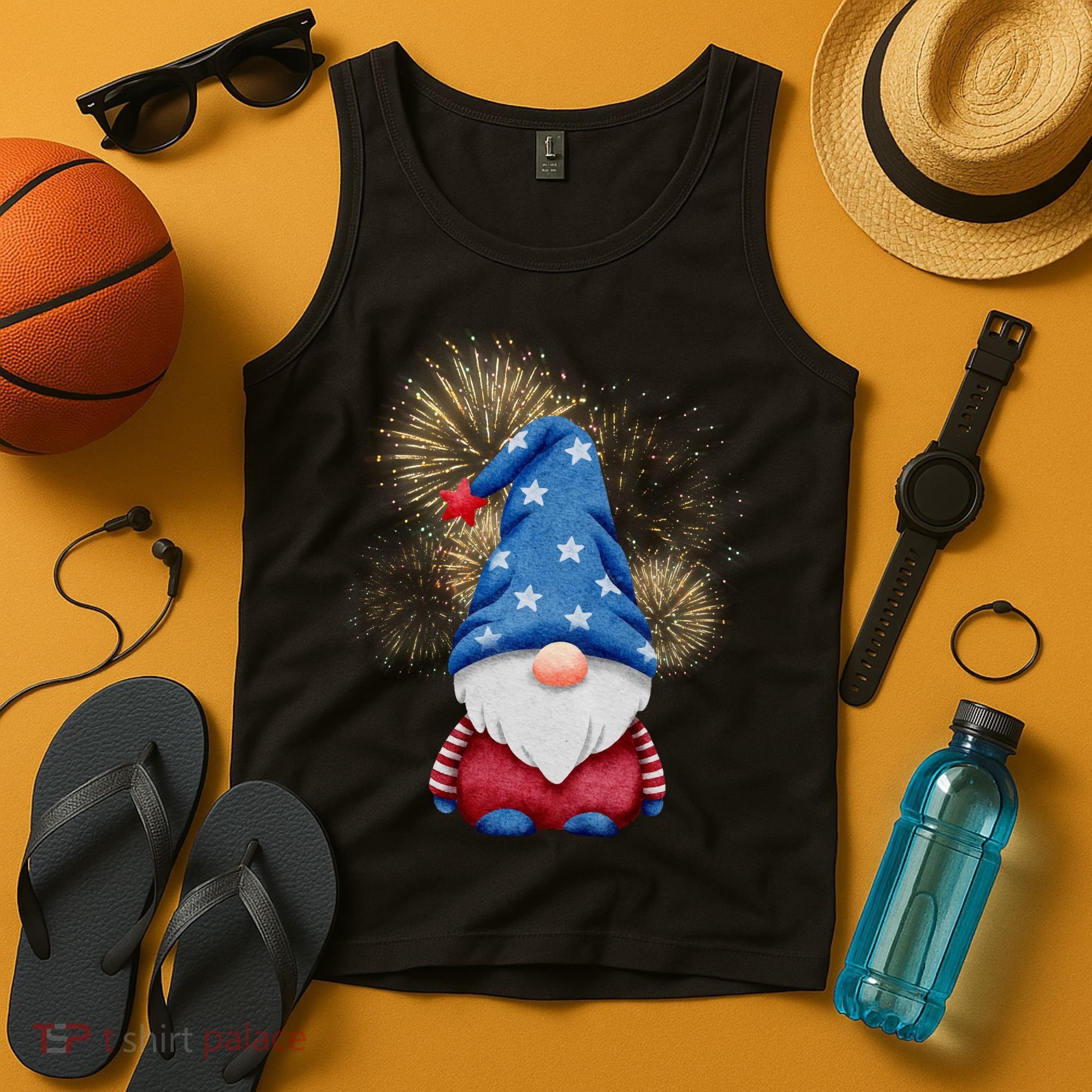 Gnome 4th Of July Firework Tank Top
