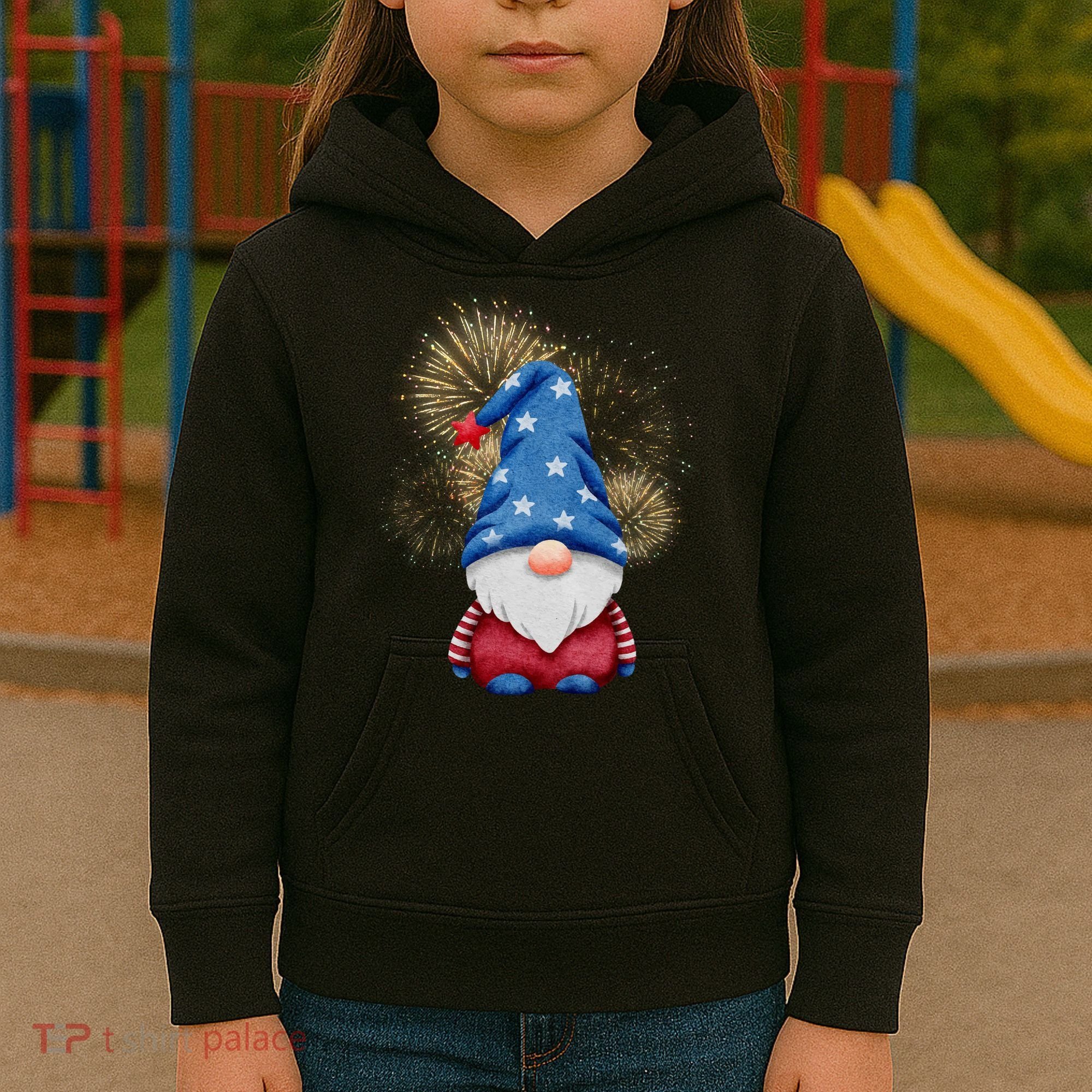 Gnome 4th Of July Firework Kids Hoodie