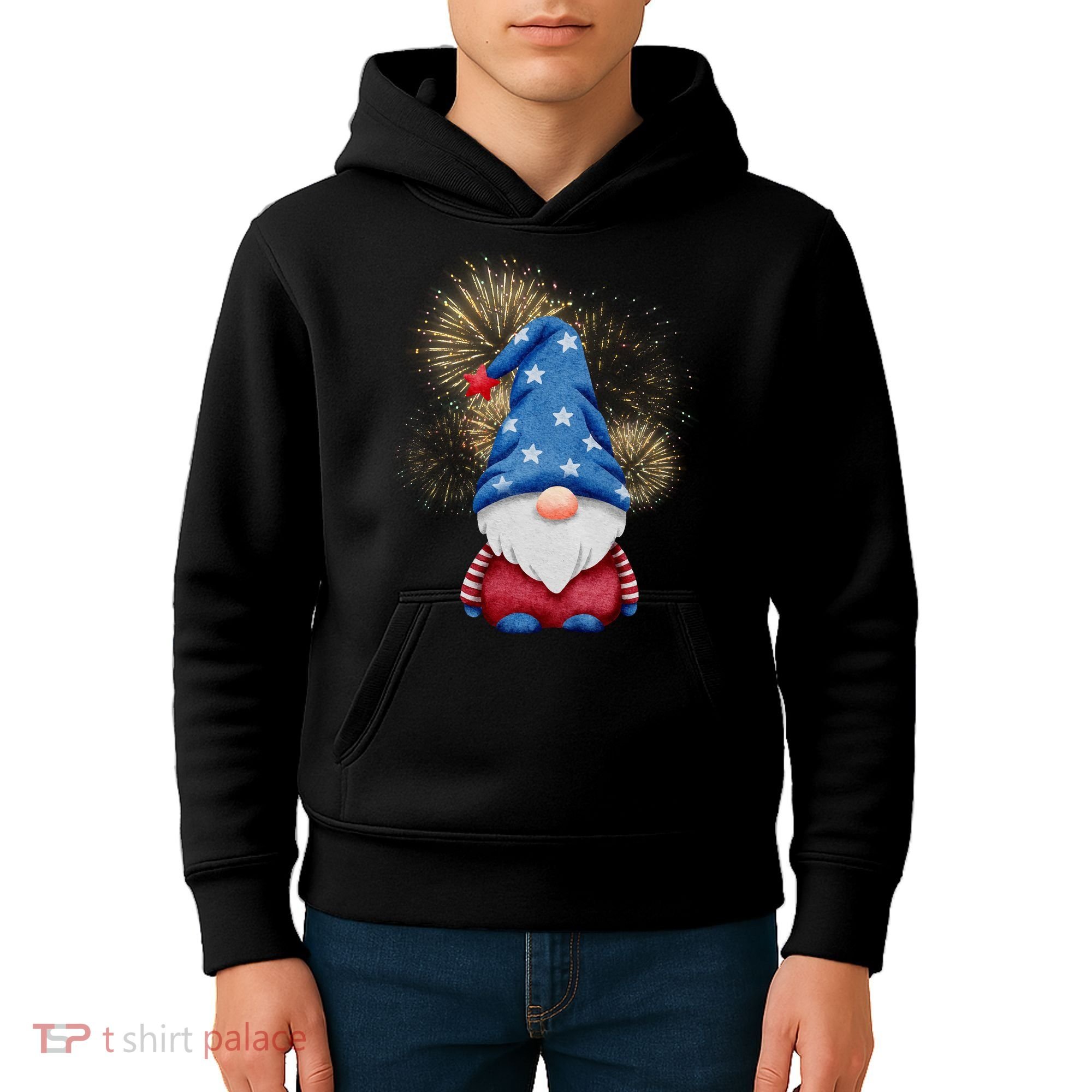 Gnome 4th Of July Firework Kids Hoodie
