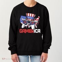 Gamer 4th Of July Boy Men Controller USA Flag Women's Sweatshirt thumb 0