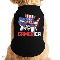 Gamer 4th Of July Boy Men Controller USA Flag Doggie Tank thumb 0