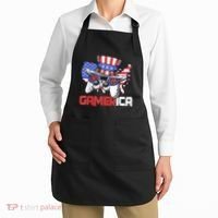 Gamer 4th Of July Boy Men Controller USA Flag Apron thumb 2