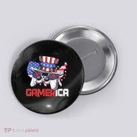 Gamer 4th Of July Boy Men Controller USA Flag Button thumb 0