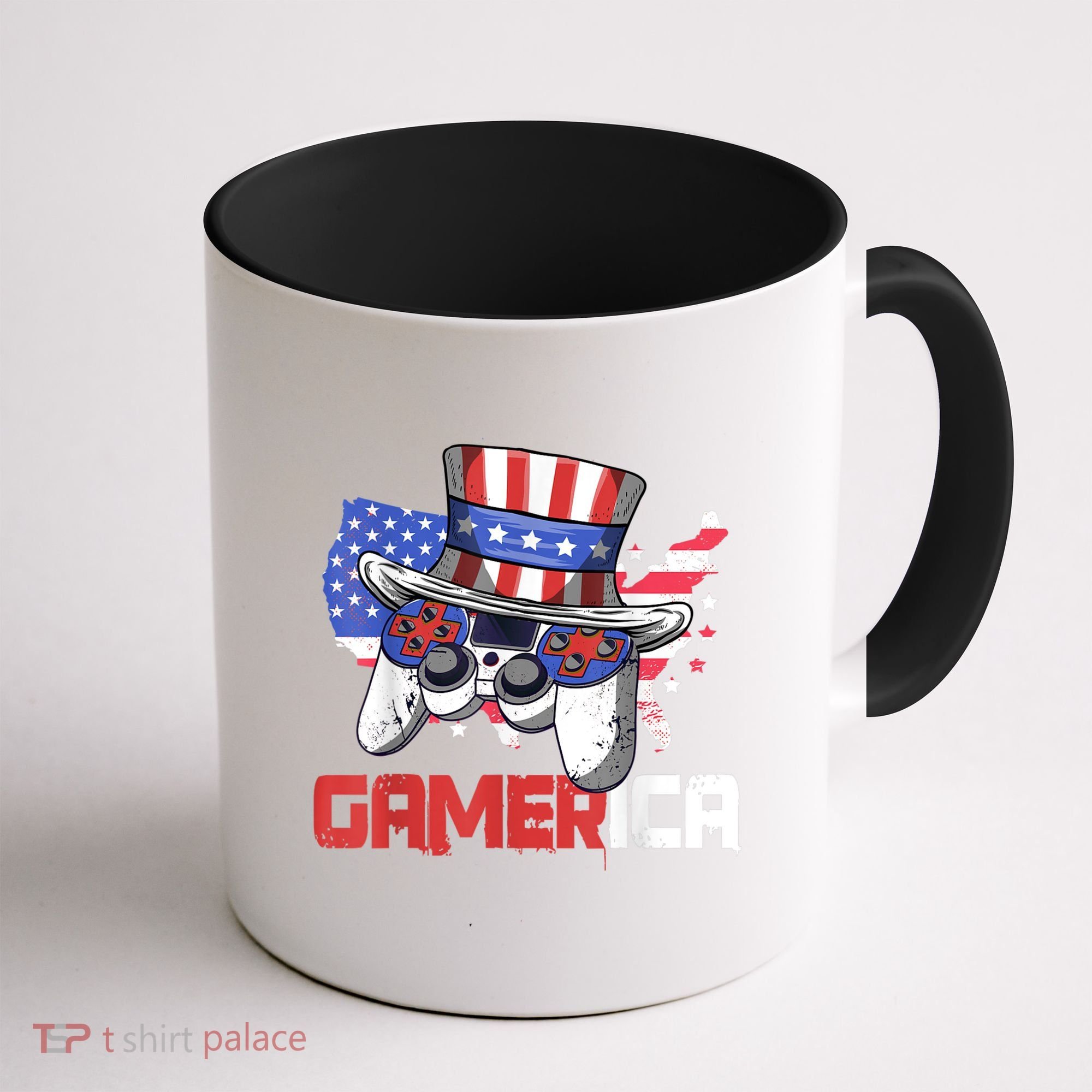 Gamer 4th Of July Boy Men Controller USA Flag Coffee Mug