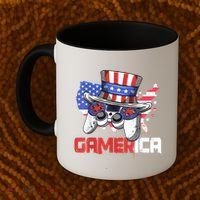 Gamer 4th Of July Boy Men Controller USA Flag Coffee Mug thumb 2