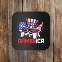Gamer 4th Of July Boy Men Controller USA Flag Coaster thumb 0