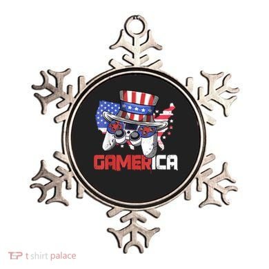Gamer 4th Of July Boy Men Controller USA Flag Ornament