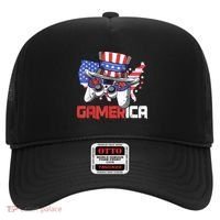 Gamer 4th Of July Boy Men Controller USA Flag Hat thumb 0