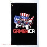 Gamer 4th Of July Boy Men Controller USA Flag Golf Towel thumb 0
