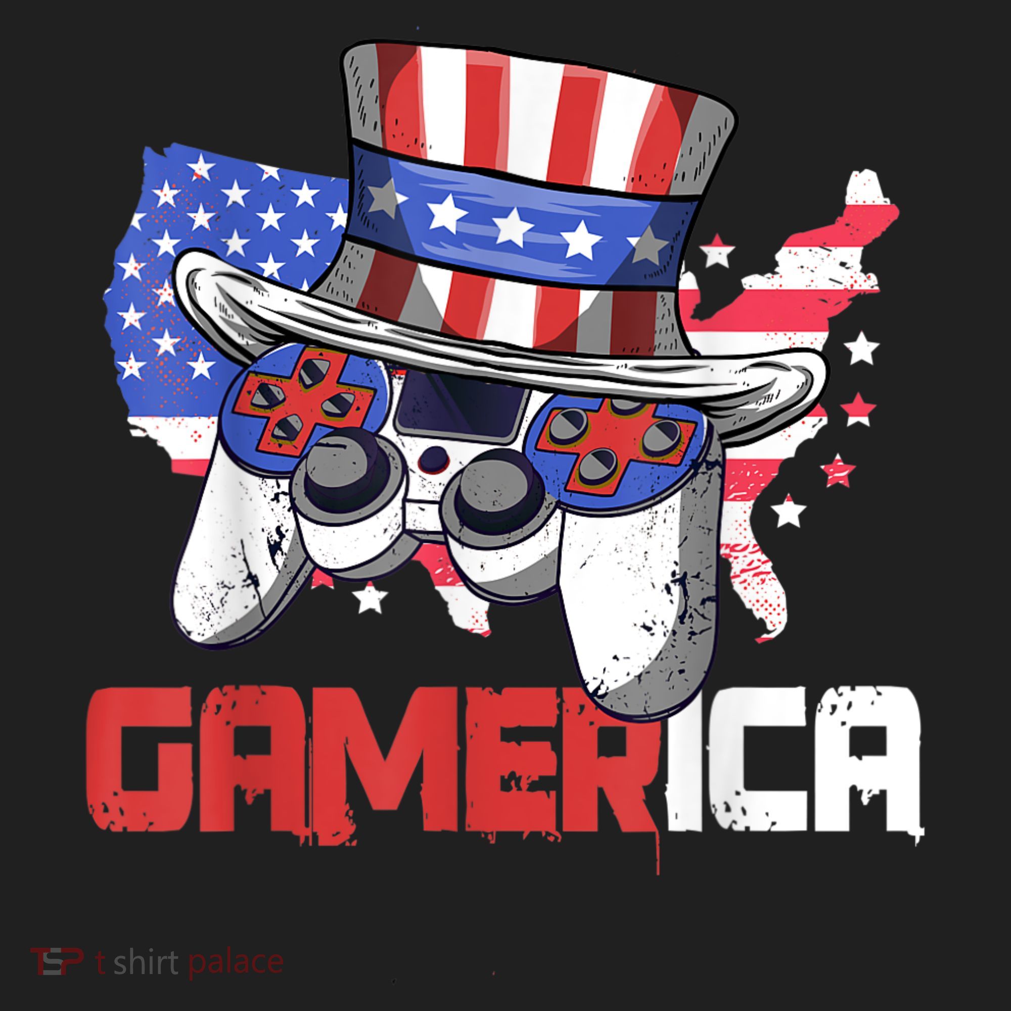 Gamer 4th Of July Boy Men Controller USA Flag Golf Towel