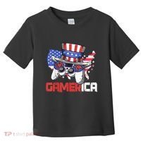 Gamer 4th Of July Boy Men Controller USA Flag Toddler T-Shirt thumb 0