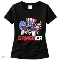 Gamer 4th Of July Boy Men Controller USA Flag Women's T-Shirt thumb 0
