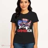Gamer 4th Of July Boy Men Controller USA Flag Women's T-Shirt thumb 4