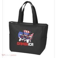 Gamer 4th Of July Boy Men Controller USA Flag Tote Bag thumb 3