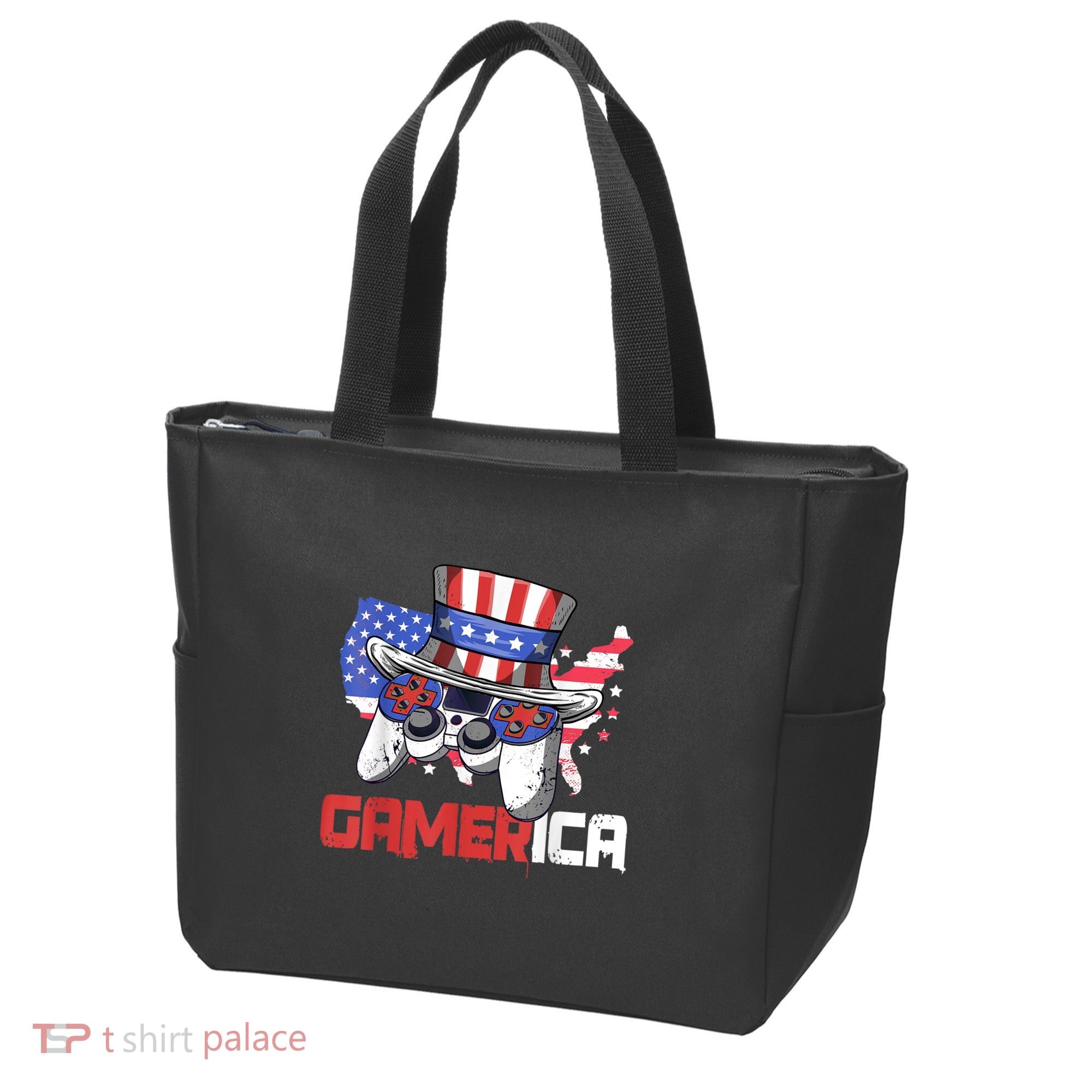 Gamer 4th Of July Boy Men Controller USA Flag Tote Bag