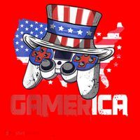 Gamer 4th Of July Boy Men Controller USA Flag Santa Hat thumb 1