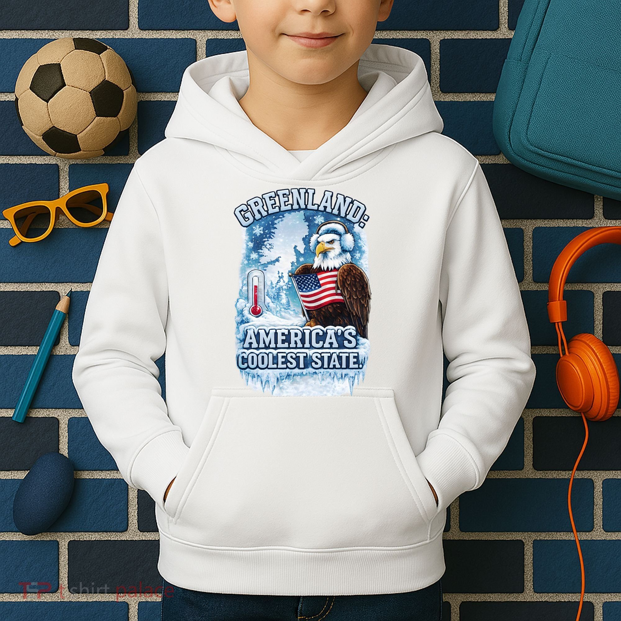 Greenland 51st America's Coolest State Kids Hoodie