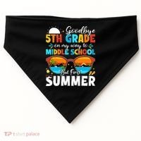 Goodbye 5th Grade Graduation To Middle School Hello Summer USA-Made Doggie Bandana thumb 0