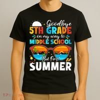 Goodbye 5th Grade Graduation To Middle School Hello Summer T-Shirt thumb 3