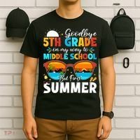 Goodbye 5th Grade Graduation To Middle School Hello Summer T-Shirt thumb 6