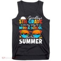 Goodbye 5th Grade Graduation To Middle School Hello Summer Tank Top thumb 0