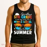Goodbye 5th Grade Graduation To Middle School Hello Summer Tank Top thumb 3
