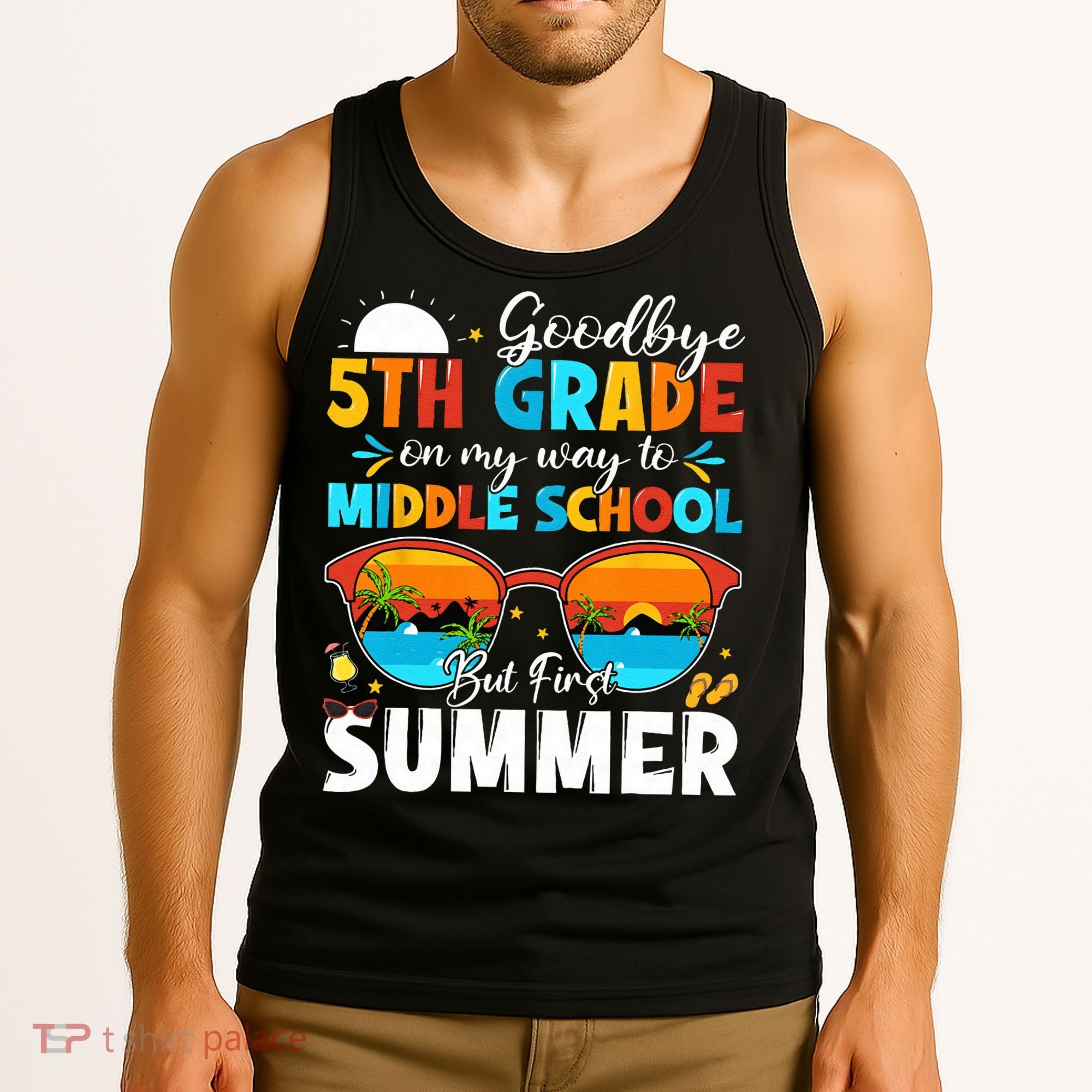 Goodbye 5th Grade Graduation To Middle School Hello Summer Tank Top