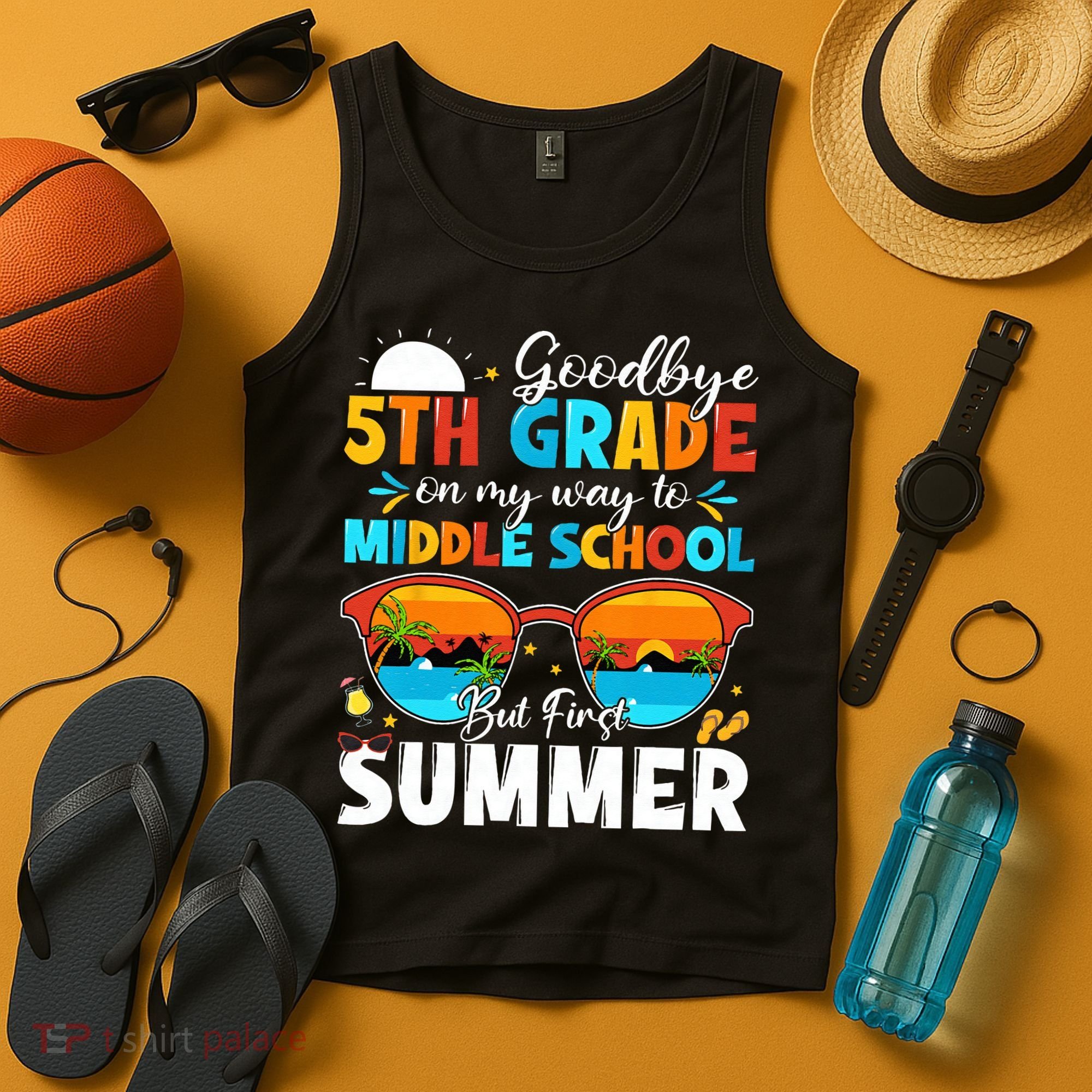 Goodbye 5th Grade Graduation To Middle School Hello Summer Tank Top