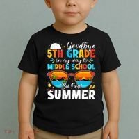Goodbye 5th Grade Graduation To Middle School Hello Summer Toddler T-Shirt thumb 2