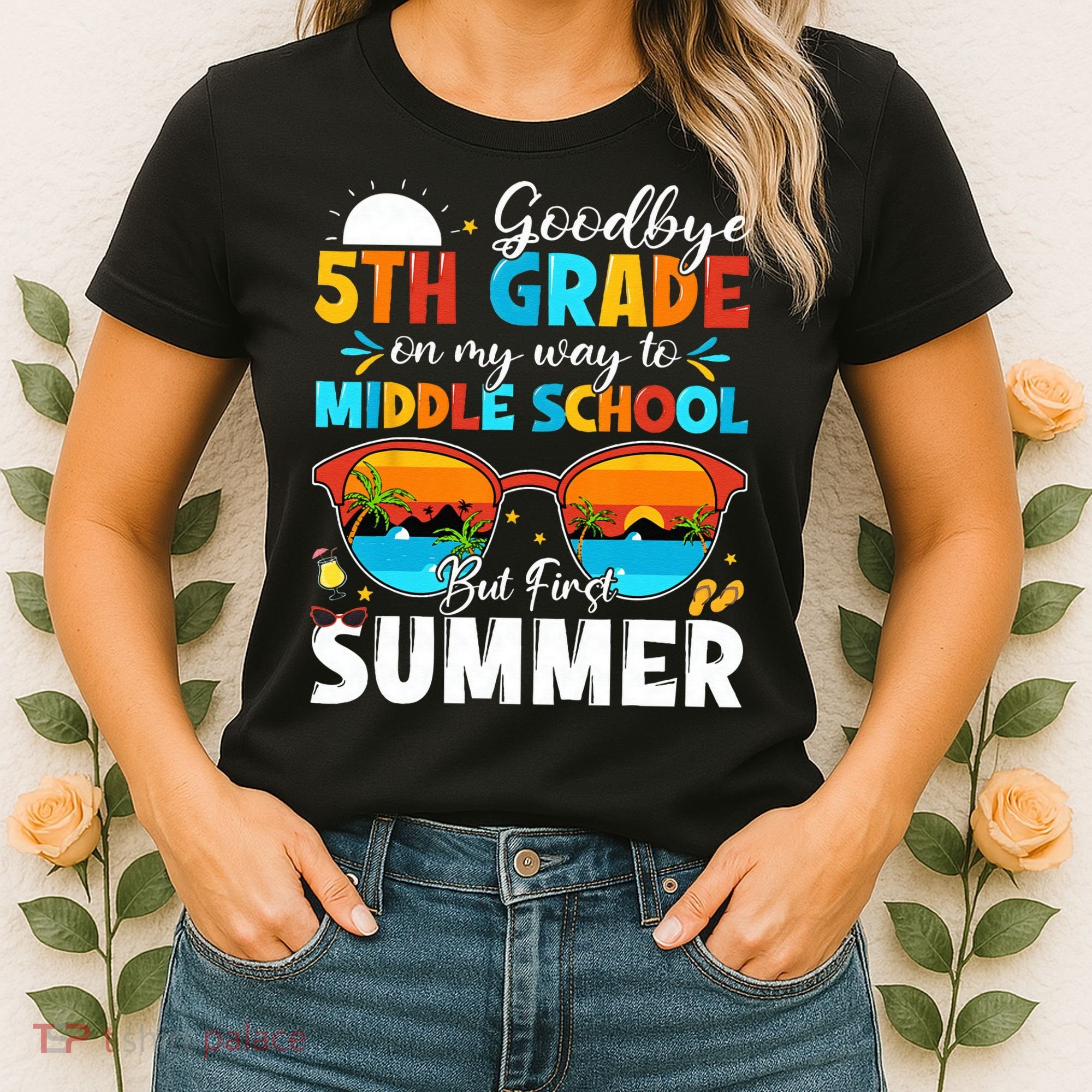 Goodbye 5th Grade Graduation To Middle School Hello Summer Women's T-Shirt