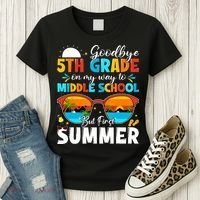 Goodbye 5th Grade Graduation To Middle School Hello Summer Women's T-Shirt thumb 3