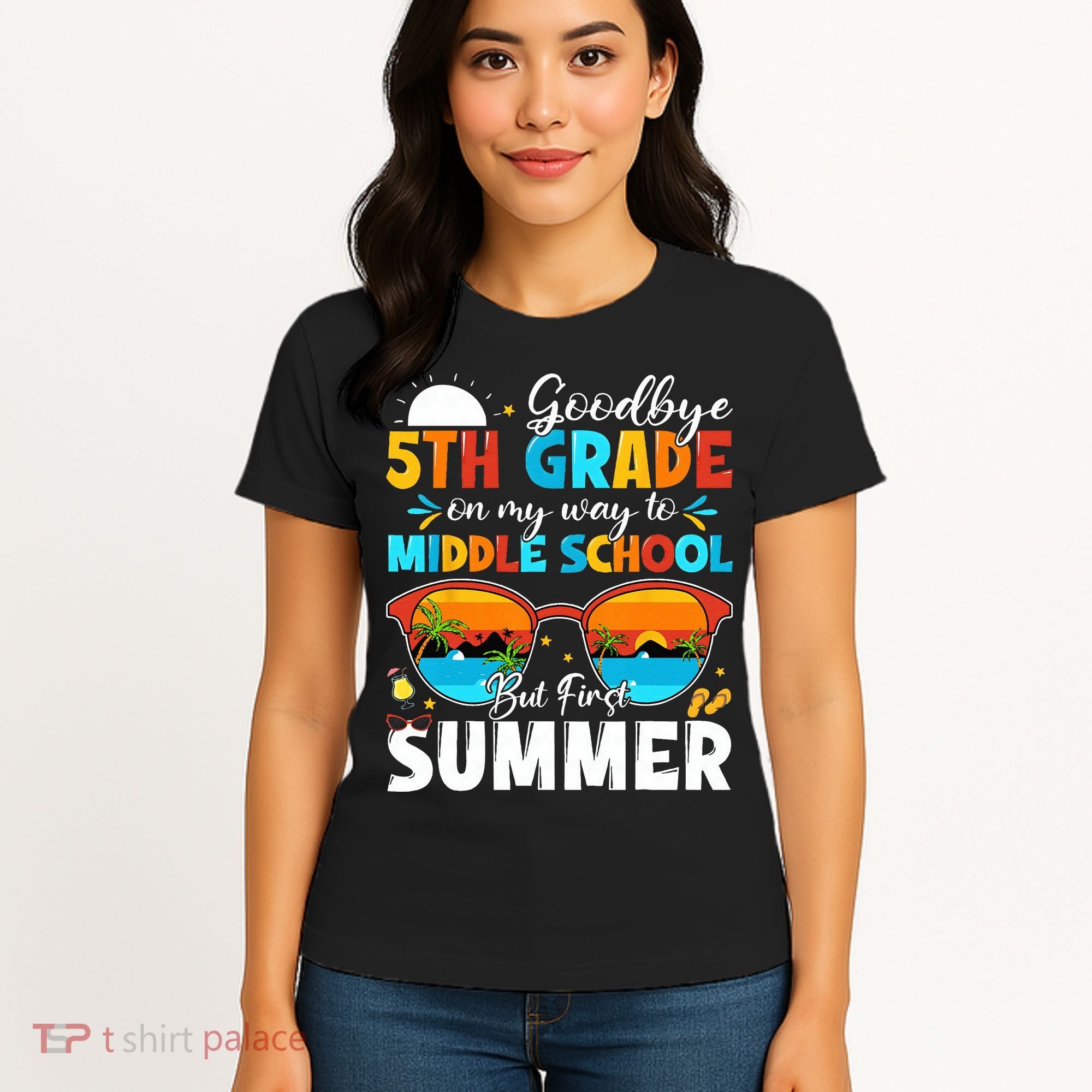 Goodbye 5th Grade Graduation To Middle School Hello Summer Women's T-Shirt