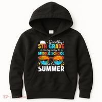 Goodbye 5th Grade Graduation To Middle School Hello Summer Kids Hoodie thumb 0