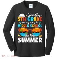 Goodbye 5th Grade Graduation To Middle School Hello Summer Kids Long Sleeve Shirt thumb 0
