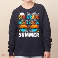 Goodbye 5th Grade Graduation To Middle School Hello Summer Women's Sweatshirt thumb 0
