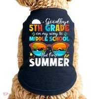 Goodbye 5th Grade Graduation To Middle School Hello Summer Doggie Tank thumb 0