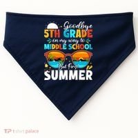 Goodbye 5th Grade Graduation To Middle School Hello Summer USA-Made Doggie Bandana thumb 0