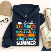 Goodbye 5th Grade Graduation To Middle School Hello Summer Hoodie thumb 4