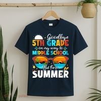 Goodbye 5th Grade Graduation To Middle School Hello Summer T-Shirt thumb 2