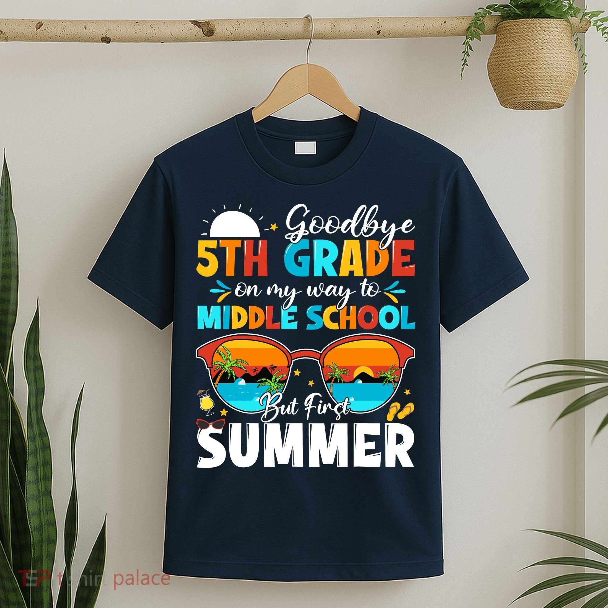 Goodbye 5th Grade Graduation To Middle School Hello Summer T-Shirt